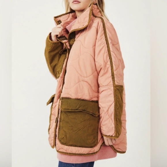 Rare!!!Free people puffa Mixed military jacket - Picture 6 of 7